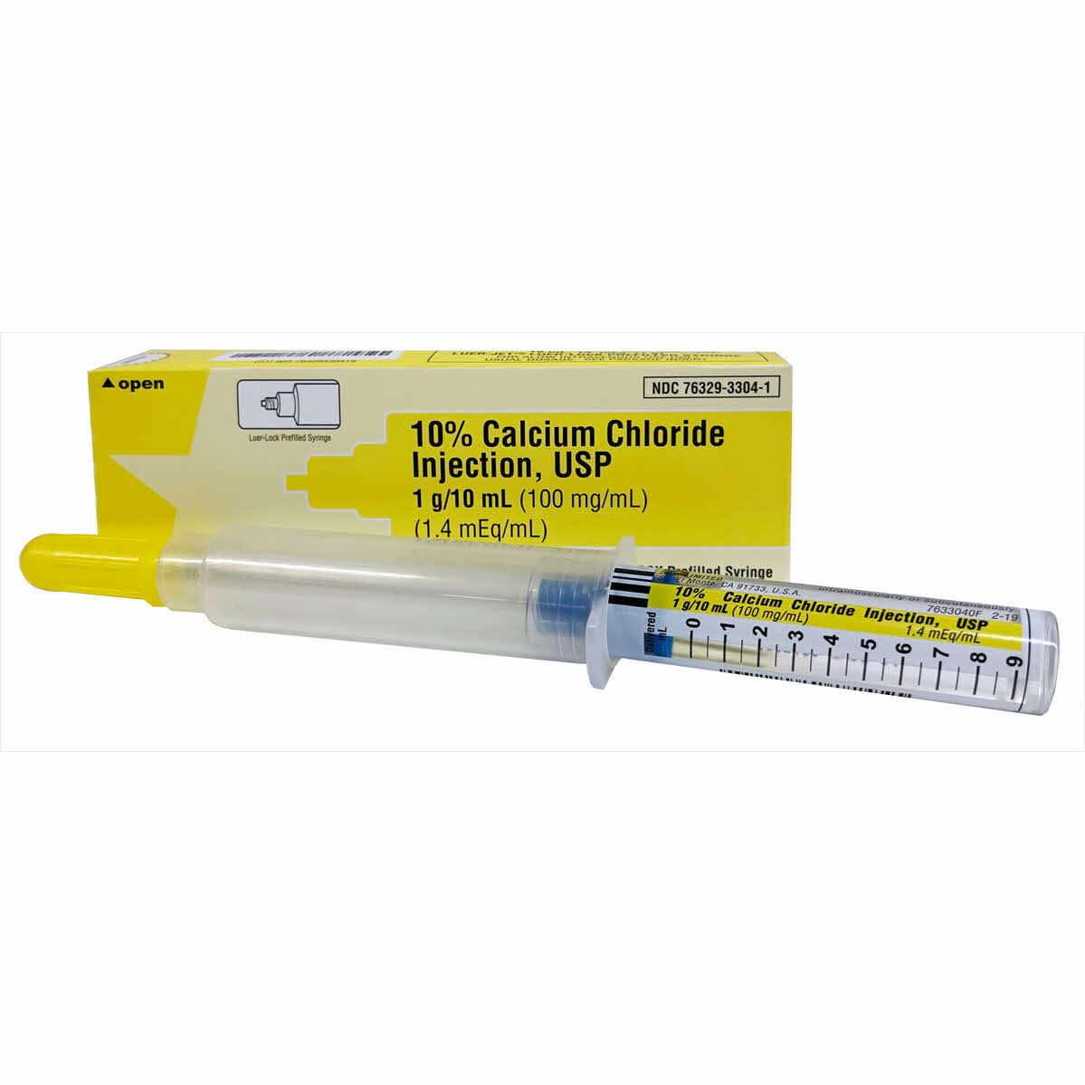 Calcium Chloride, 1 00mg/mL, 1 0mL Luer Jet Prefilled Syringe NDC 76329-3304-1 Single Dose