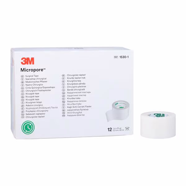 TAPE ADHESIVE PAPER MICROPORE 1"X10YDS (12/BX) 3M 3M Health Care