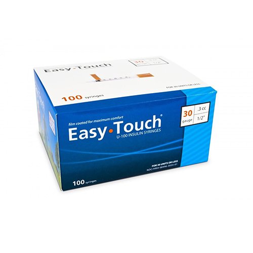 EasyTouch Insulin Syringes 30 G .3 cc 1/2 in. 100 MHC Medical Products