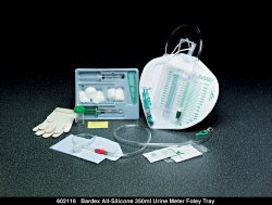 Indwelling Catheter Tray Bardex® Foley 16 Fr. 5 cc Balloon Silicone