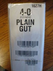 Absorbable Suture with Needle Ethilon™ Plain Gut PS-2 3/8 Circle Needle Size 4-0 Monofilament