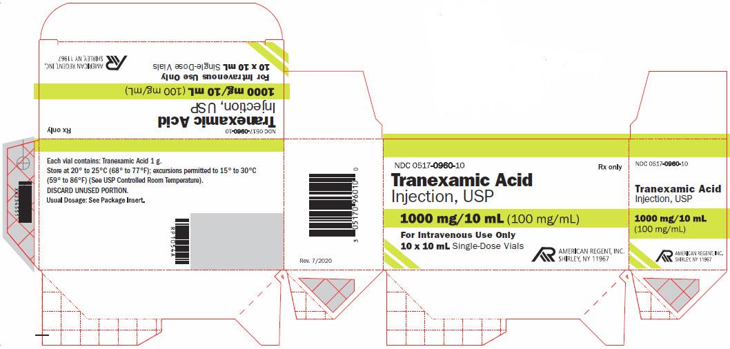 TRANEXAMIC ACID, SDV 100MG/ML 10ML (10/CT)
