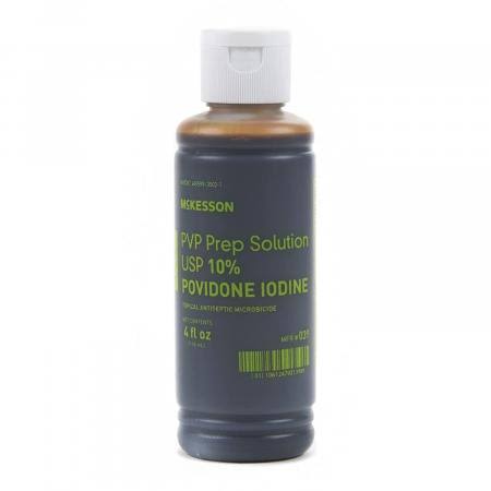 Skin Prep Solution McKesson 4 oz. Flip-Top Bottle 10% Strength Povidone-Iodine NonSterile SOLUTION,