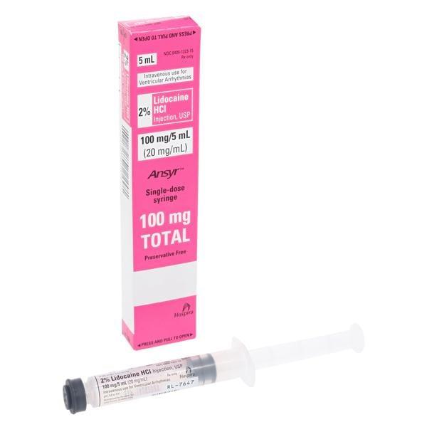 Lidocaine HCl Injection 2% Preservative Free Cardiac Use Ansyr Syringe 5mL 10/Package, 5 BX/CA