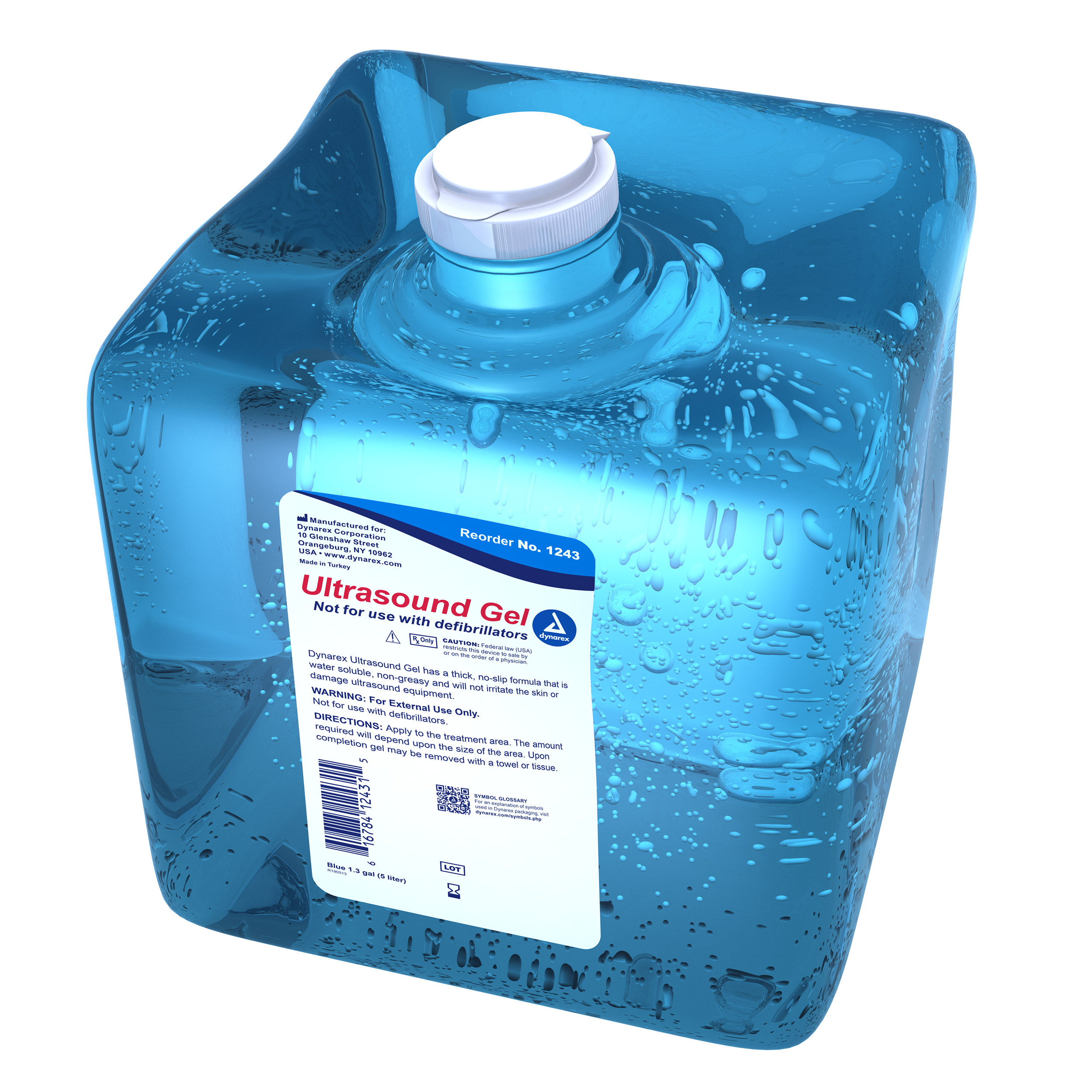 Ultrasound Gel - 1.3 gal (5 liters) Blue Dynarex Corporation 1243