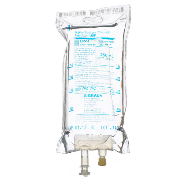 IV Fluid, Sodium Chloride 0.9%,  250ml IV Bag B Braun L8002