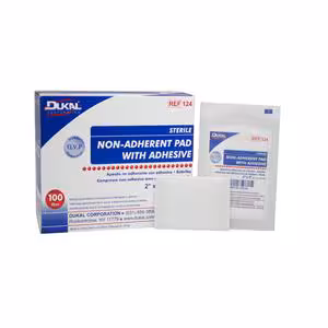 Non-Adherent Dressing Pad w/Adhes 2x3 ST 100BX Dukal Corporation 124