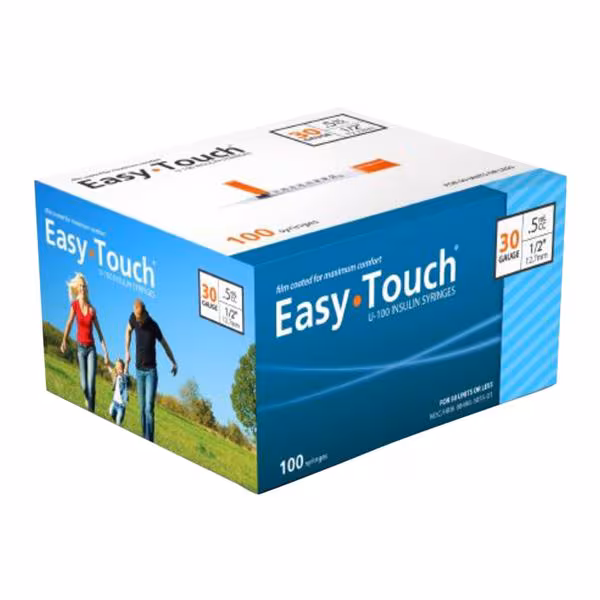 EasyTouch Insulin Syringes 30 G .5 cc 1/2 in. 100 MHC Medical Products
