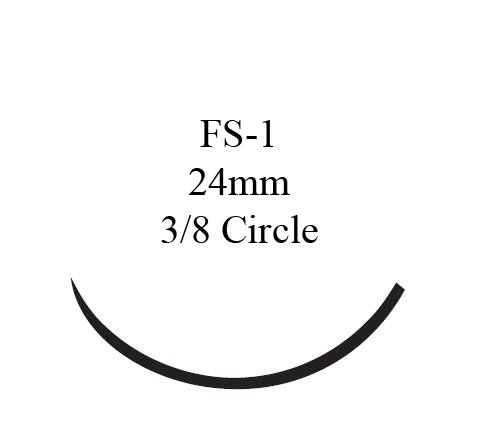 Absorbable Suture with Needle Coated Vicryl™ Polyglactin 910 FS-1 3/8 Circle Needle Size 3-0 Braided
