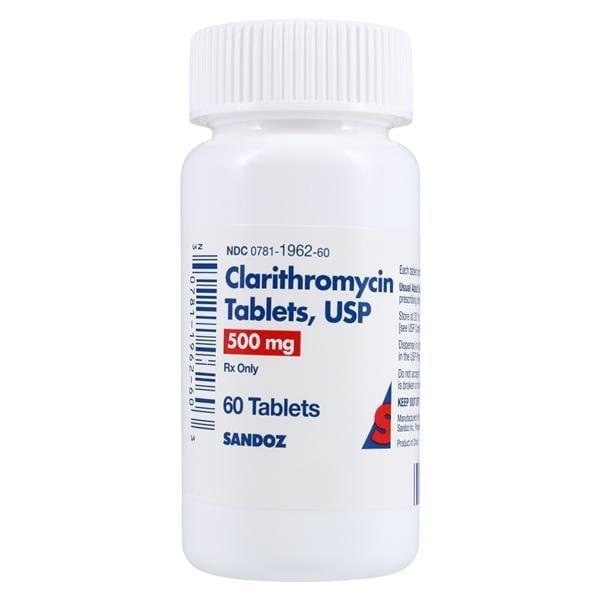 Clarithromycin Tablets 500mg Bottle 60/Bottle Each Lannett Co Inc