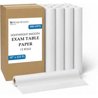 Henry Schein Exam Table Paper Smooth White Disposable 18 in x 225 Feet Size Standard Roll 12/Case