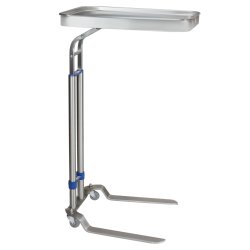 Mayo Instrument Stand Benjamin Series Foot Operated Double Post U-Shaped Base Medium Tray