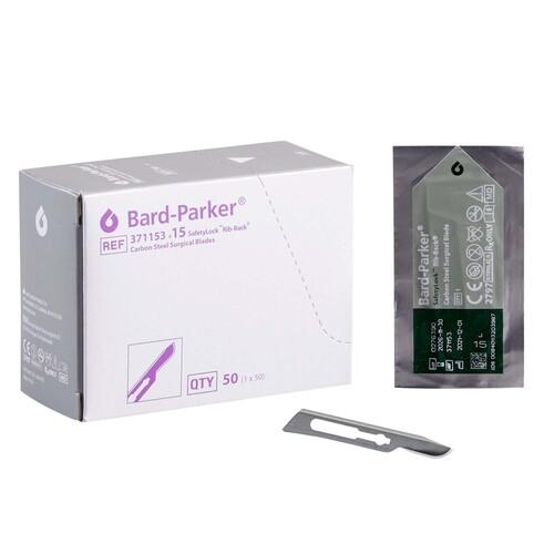 Bard-Parker Safety Lock Steel Sterile Surgical Blade #15 Disposable, 3 BX/CA Bard Parker