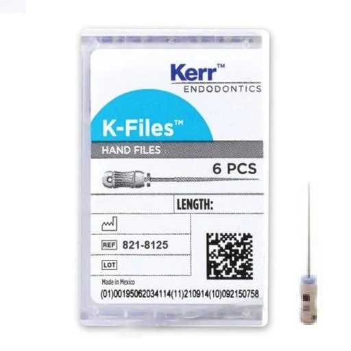 Hand K-File 25 mm Size 15 Stainless Steel White 6/Bx