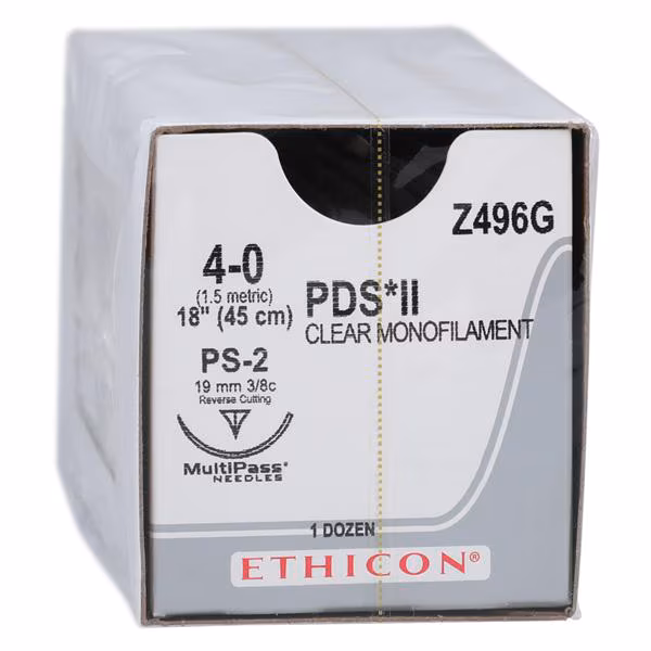 Absorbable Suture with Needle PDS™ II Polydioxanone PS-2 3/8 Circle Precision Reverse Cutting Needle