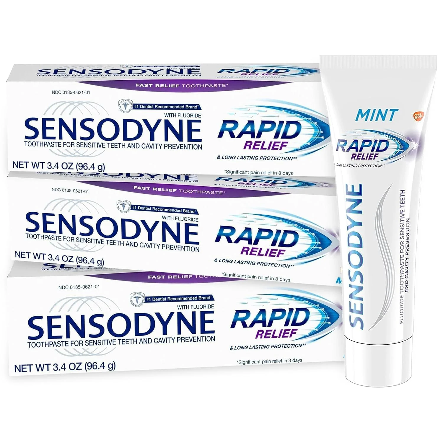 Sensodyne Rapid Relief Toothpaste 0.8 oz Mint 36/Case