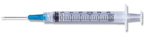 SYRINGE NEEDLE COMBO 25GX5/8 3ML LUER-LOK 100/BX BD