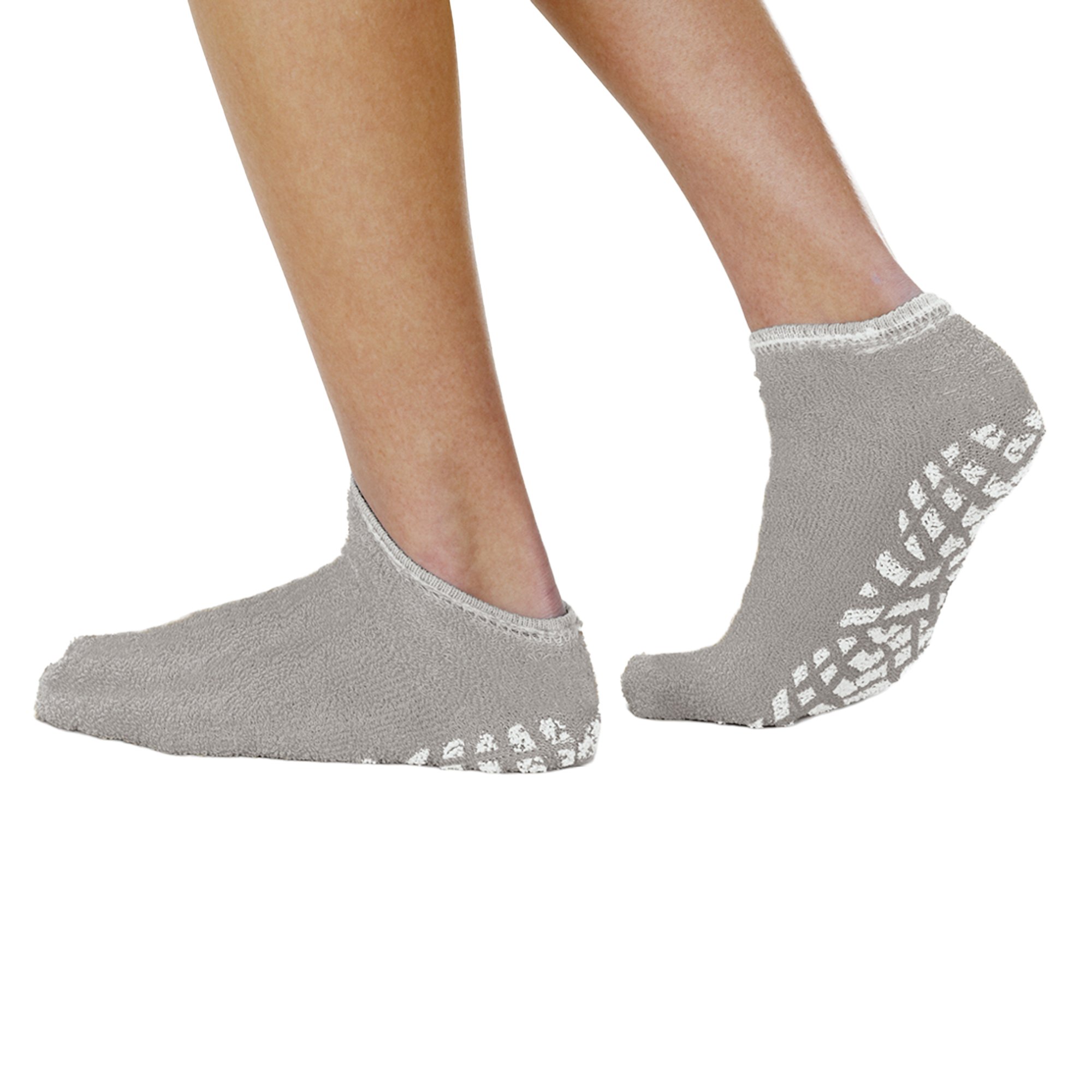 Slipper Socks Terry Treads® Unisex Adult X-Large Double Tread Single Patient Use Gray 48/Case