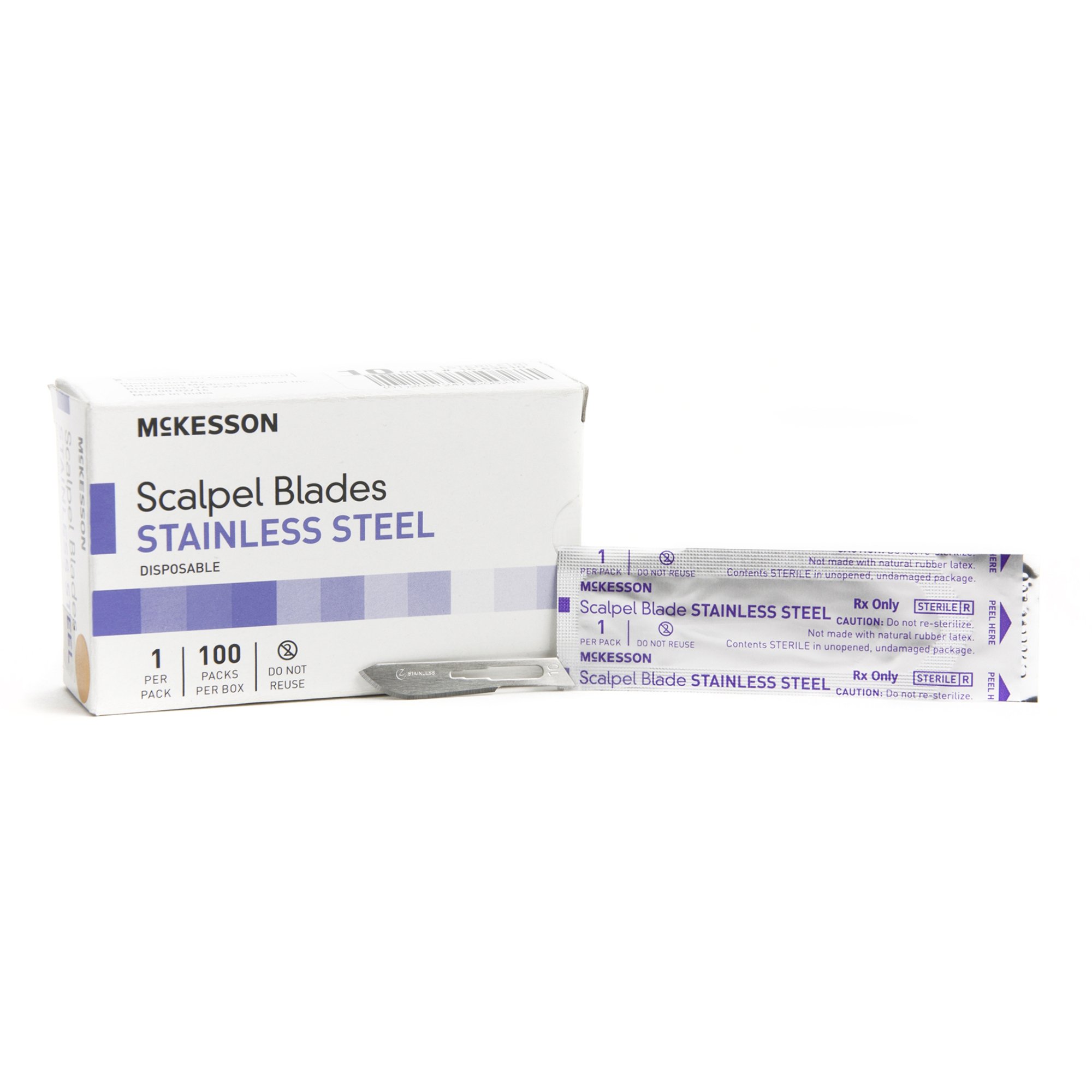 Surgical Blade McKesson Brand Stainless Steel No. 10 Sterile BLADE, SCALPEL S/STL #10 (100/BX 10BX/C