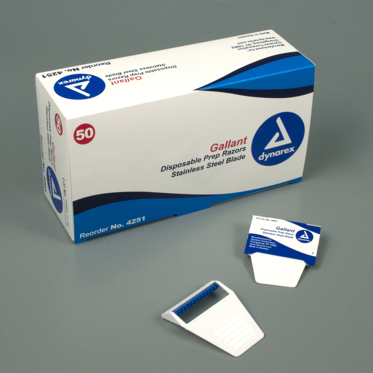 Gallant Disposable Prep Razors 50 Ct Dynarex Corporation