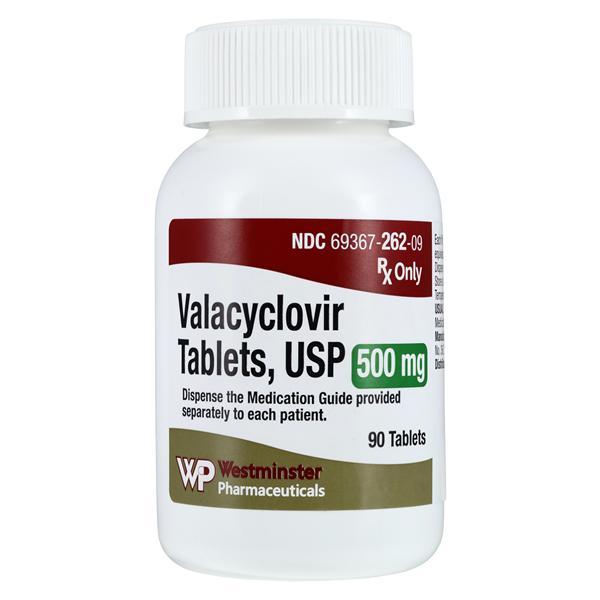 Valacyclovir HCl Tablets 500mg Bottle 90/Bottle Each Westminster Pharma LLC
