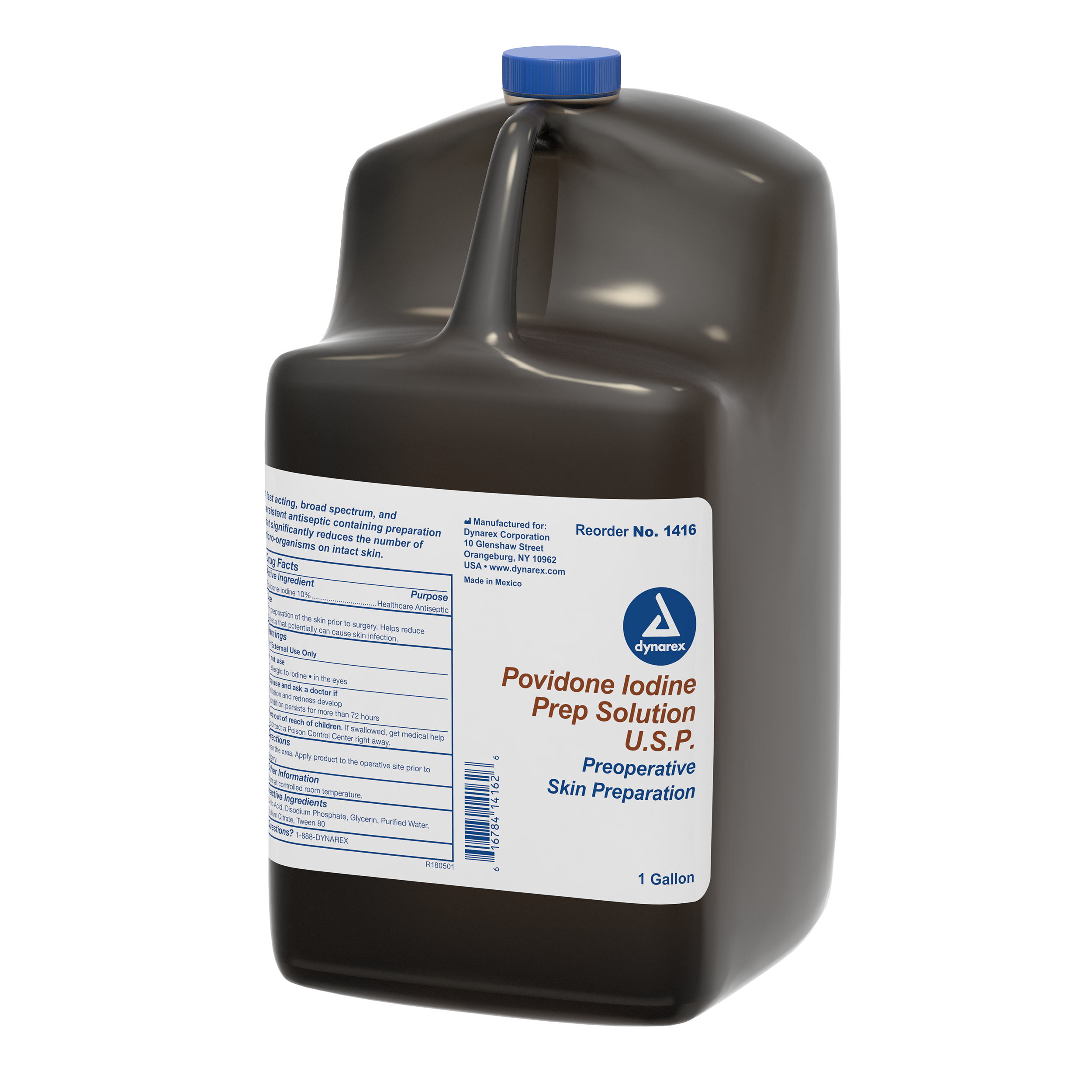 Povidone Iodine Prep Solution - 1 Gallon Dynarex Corporation 1416