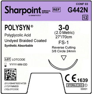 SUTURE PGA BRD COATED UNDYD 3-0 18 NDL PC31DZ/BX Surgical Specialties Corporation 497B
