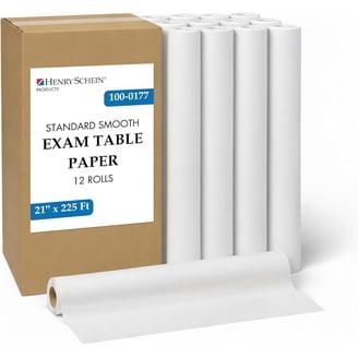 Henry Schein Exam Table Paper Smooth White Disposable 21 in x 225 Feet Size Standard Roll 12/Case