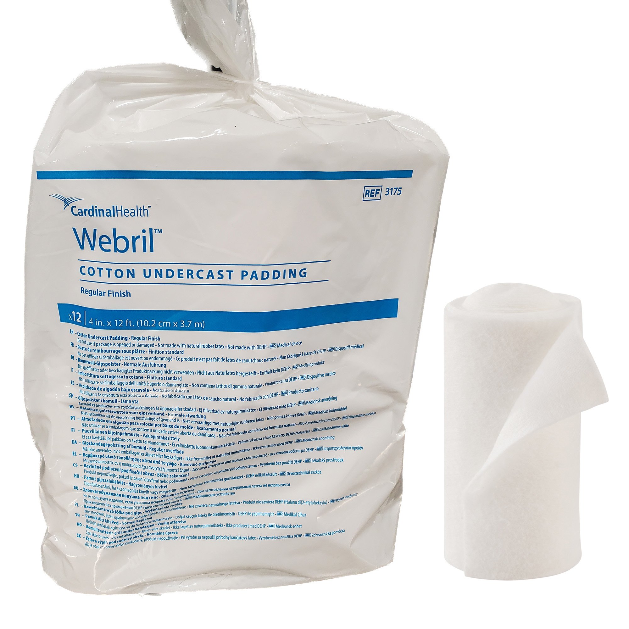 Cast Padding Undercast Webril™ 4 in X 4 Yard Cotton NonSterile