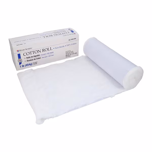Henry Schein Cotton Roll Highly Absorbent Cylinder Latex-Free Box 1/Box, 20 BX/CA 54D222-222120