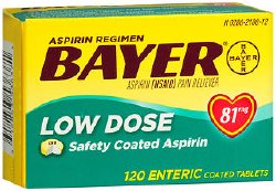Pain Relief Bayer® 81 mg Strength Aspirin Tablet 120 per Box