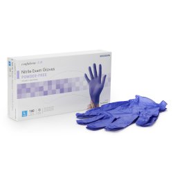 Exam Glove McKesson Confiderm® 3.0 Large 100 per Box NonSterile Nitrile Textured Fingertips Blue...