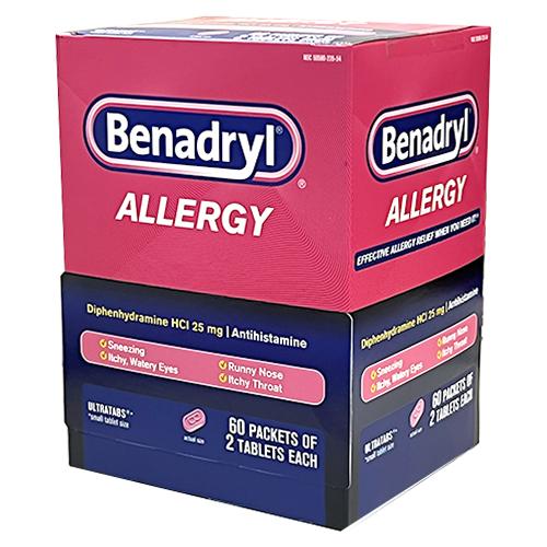 Benadryl Allergy Oral Ultratabs 25mg 60x2/Box, 12 BX/CA Kenvue Brands Llc