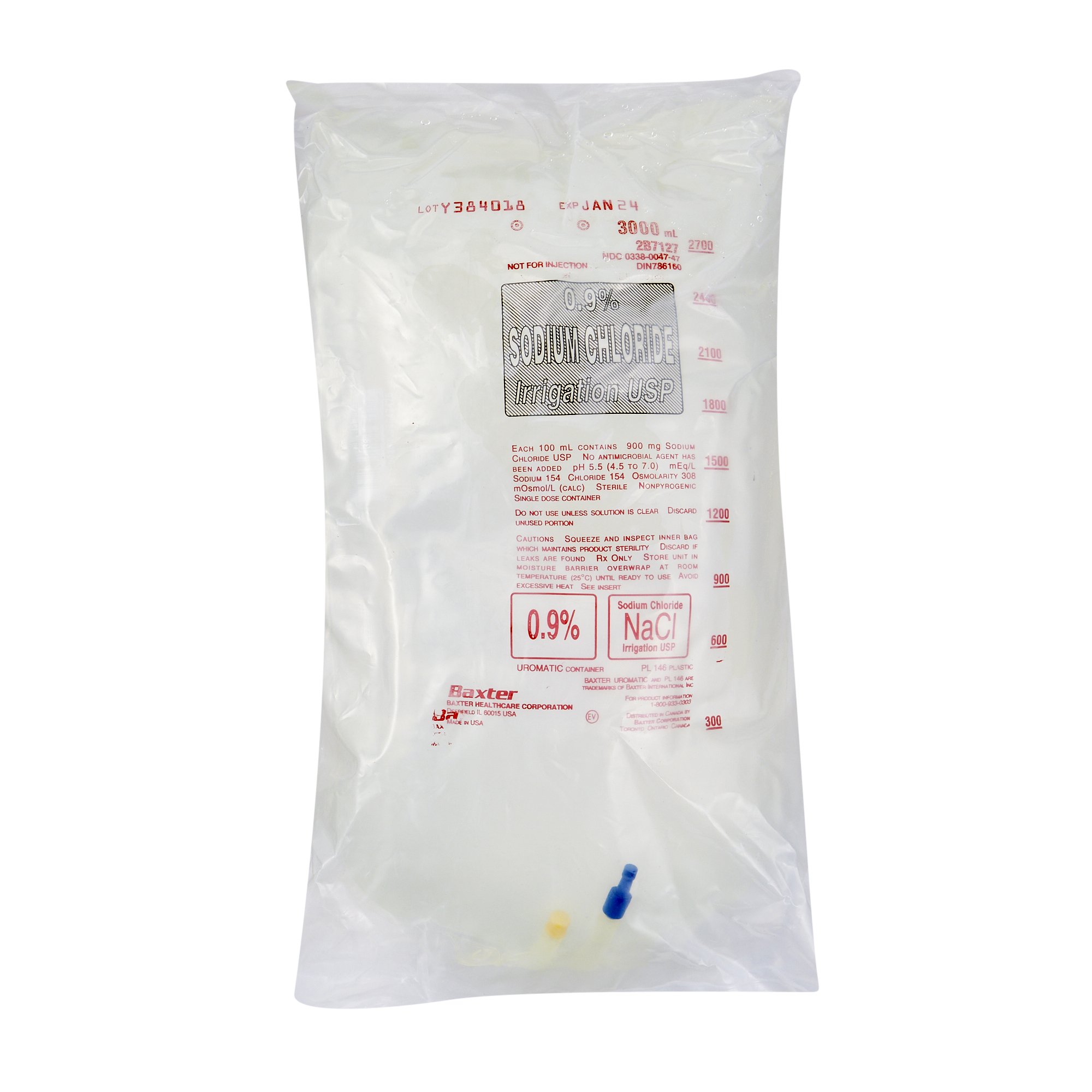 Sodium Chloride Irrigation 0.9% 3000ML UROMAT 4/CS Baxter Healthcare Corporation 00338-0047-47