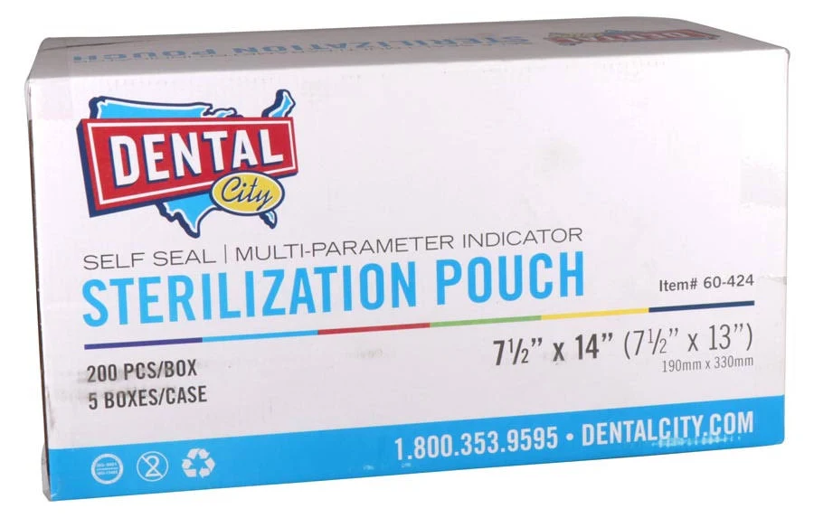 Dental City Sterilization Pouches 7.5" x 13" 200/Box