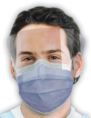 MASK FOGFREE W/SPLSH SHLD BLU 25/BX 4BX/CTN 4CTN/C Crosstex International