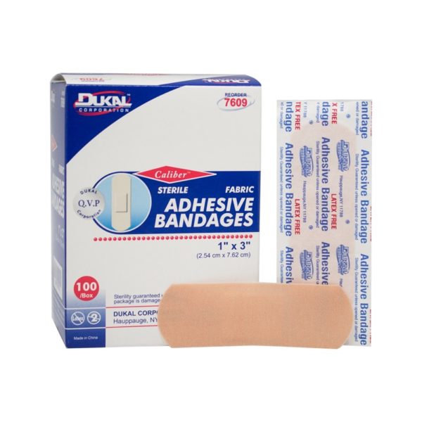 Bondage Fabric. Adhesive. Strip. l" x 3". Box of 100  Dukal 7609