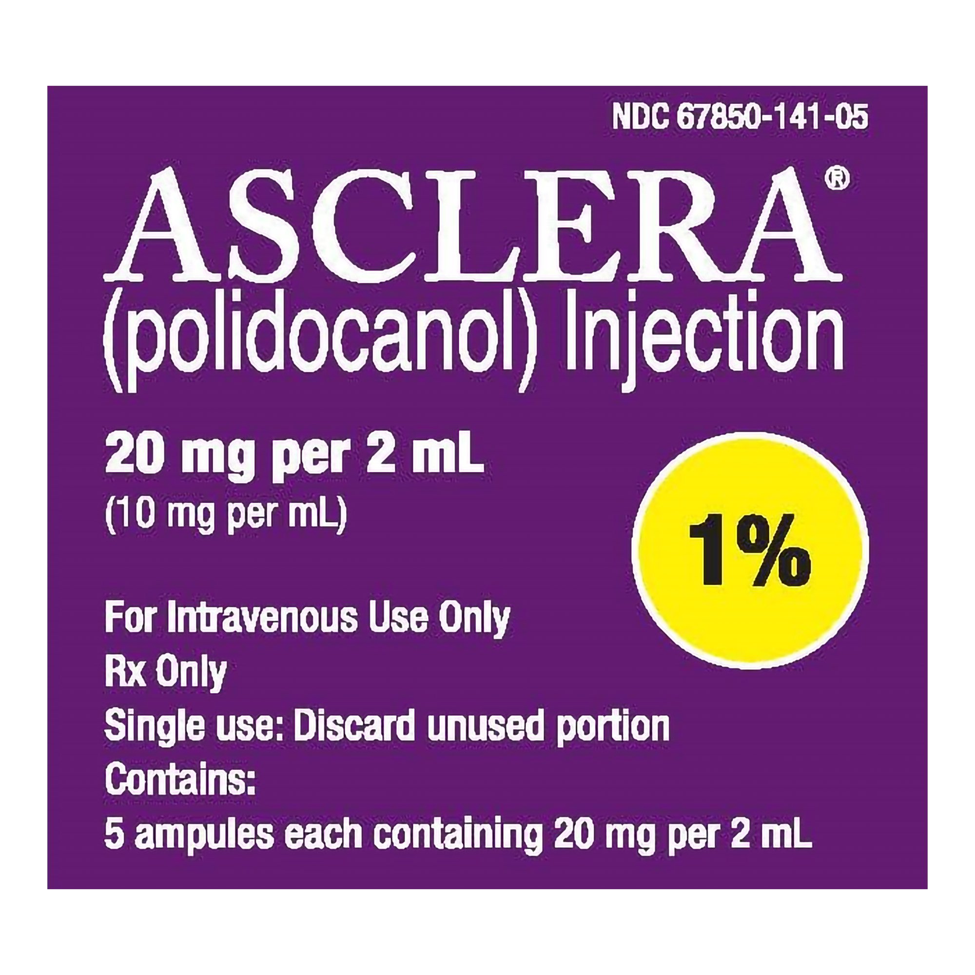 ASCLERA AMPULE 1% 10MG/ML 2ML (5/CT) METHAPHARM INC