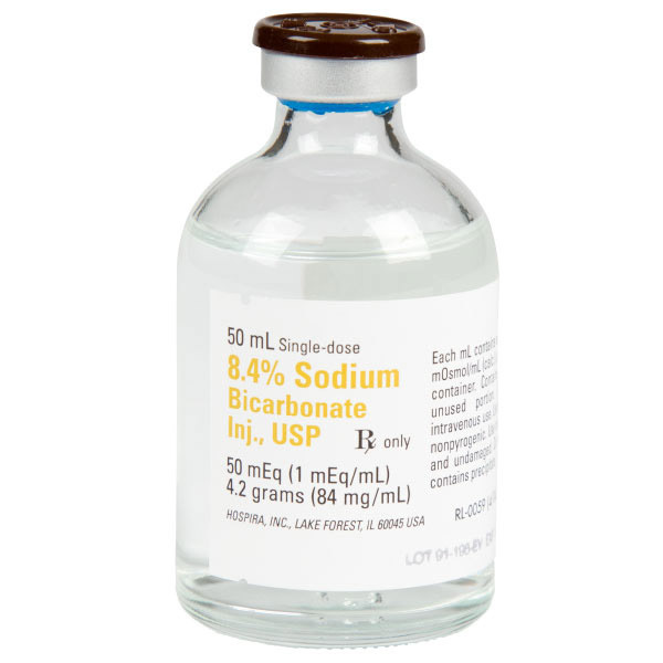 Sodium Bicarbonate 8.4%, 1mEq/mL, 50mL Vial NDC51662-1256-1 Single Dose
