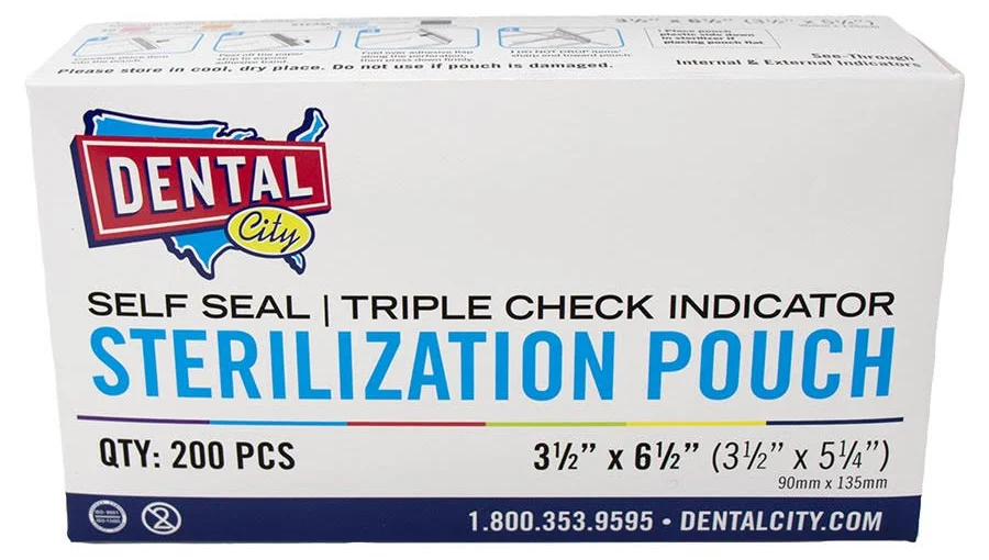 Dental City Sterilization Pouches 3.5" x 5.25" 200/Box