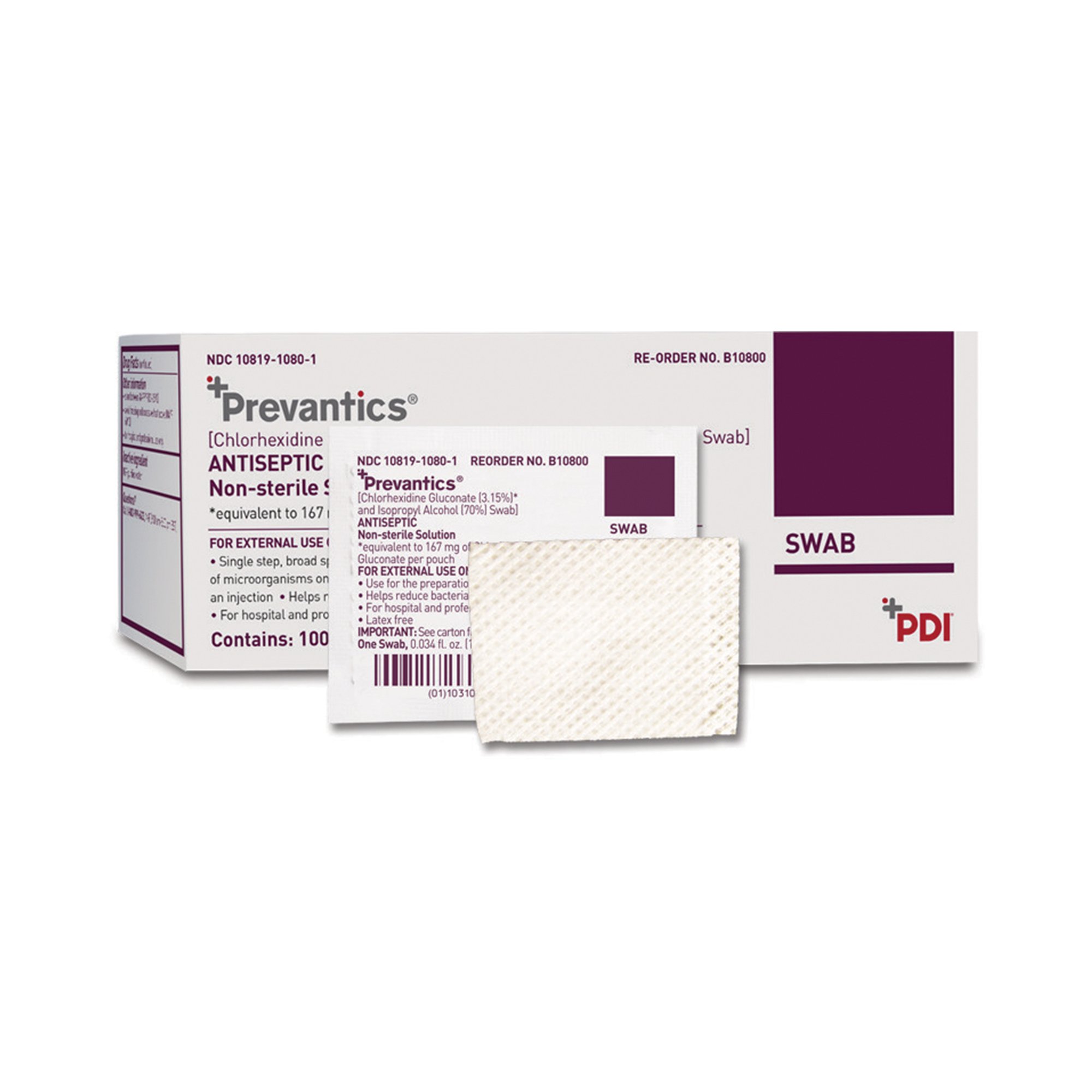 PREVANTICS PREP PAD CHLORHEXIDINE ALCOHOL 100/BX PDI PREVANTICS