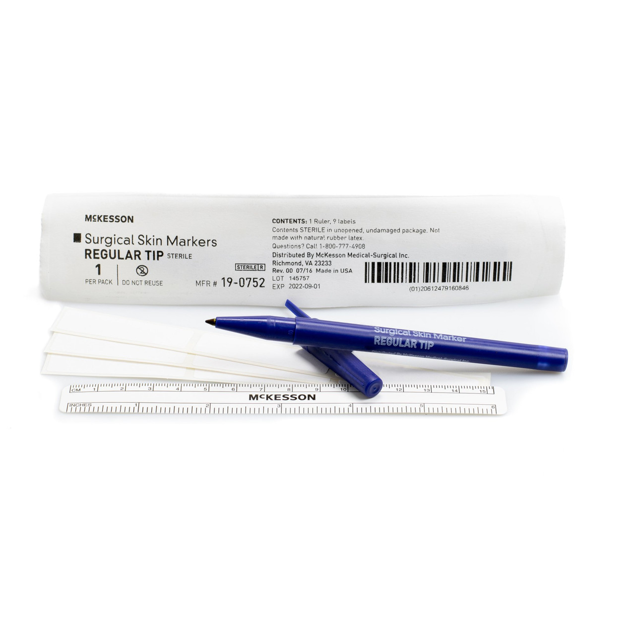 Skin Marker with Ruler and Labels McKesson Prep-Resistant Gentian Violet Ink Sterile Full Size Regul
