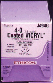 SUTURE, VICRYL UD BR CT 4-0 1 8" P3 (12/BX) Ethicon - Suture 243