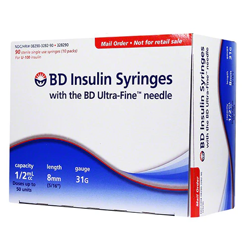 SYRINGE INSULIN W/NDL 31GX5/16 100/BX Embecta