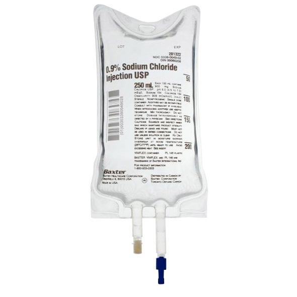 Sodium Chloride 0. 9%, 250ml Bag NDC 0338-0049-02 Single Dose Bag