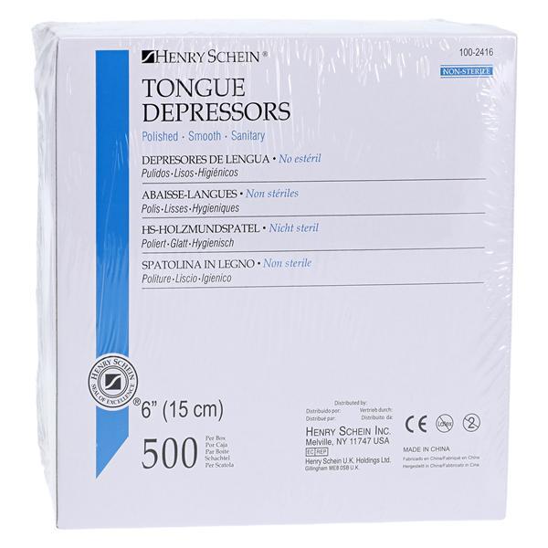 Henry Schein Tongue Depressor 6 in x 0.75 in Non Sterile Adult 500/Box, 10 BX/CA Henry Schein Inc.