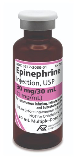 EPINEPHRINE MDV 1MG/ML (1 1000) INJ 30ML AMERICAN REGENT INC