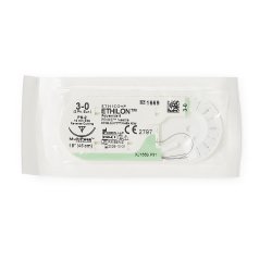 Nonabsorbable Suture with Needle Ethilon™ Nylon PS-2 3/8 Circle Needle Size 3-0 Monofilament
