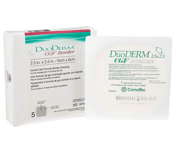 DuoDerm CGF Hydrocolloid Dressing 2-1/2x2-1/2" Ster Square Adhesive Natural Rubber Latex 187970