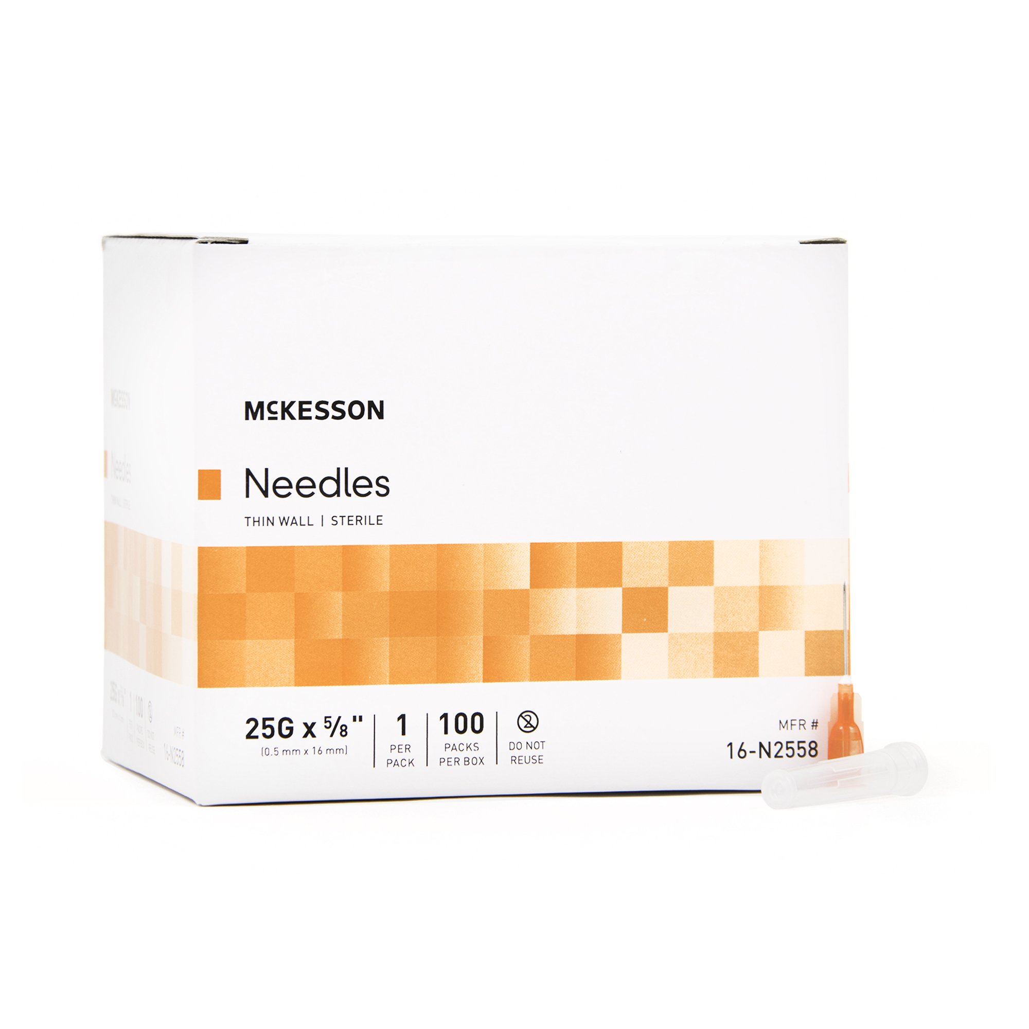 Hypodermic Needle TW 25GX5/8" (100/BX 10BX/CS) Mckesson Medical and Surgical Inc
